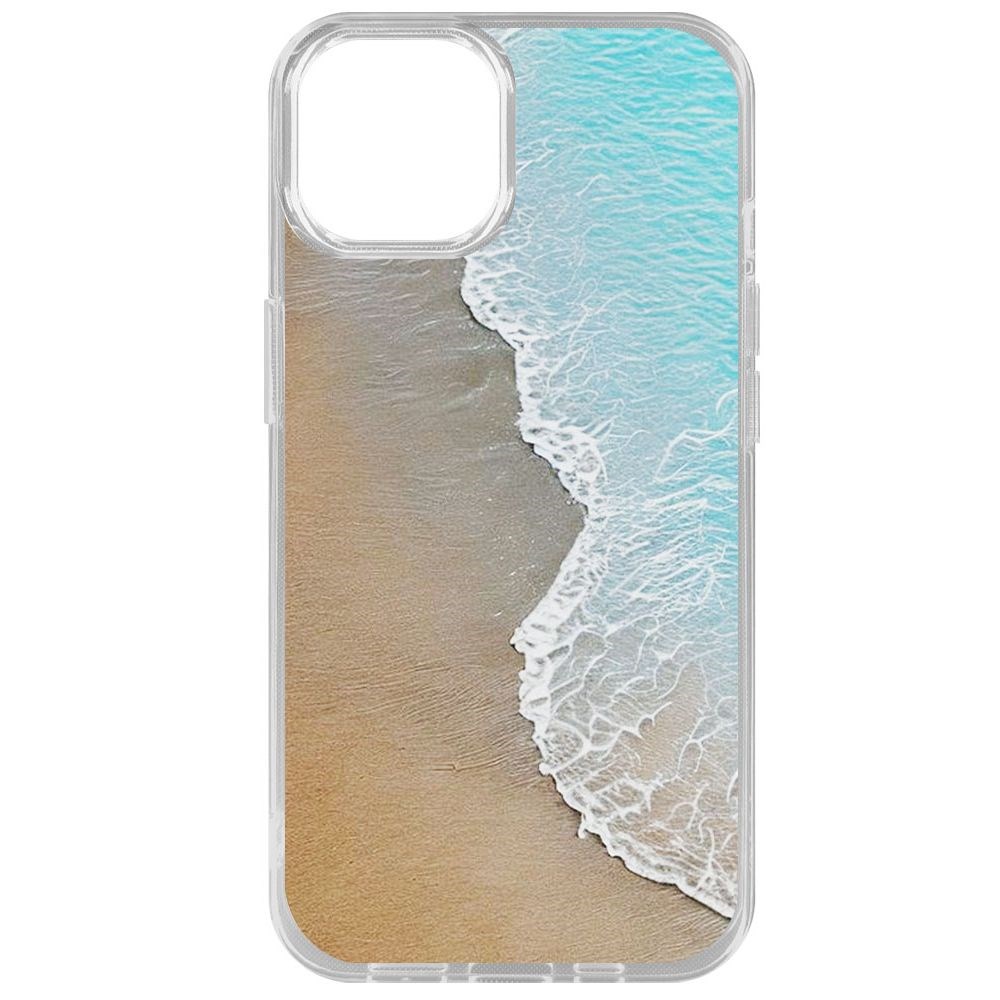 

Чехол-накладка Krutoff Clear Case Прибой для iPhone 14, Прозрачный