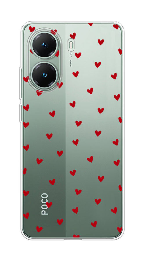 

Чехол на Poco X7 Pro "Red hearts", Красный;прозрачный, 324050-1