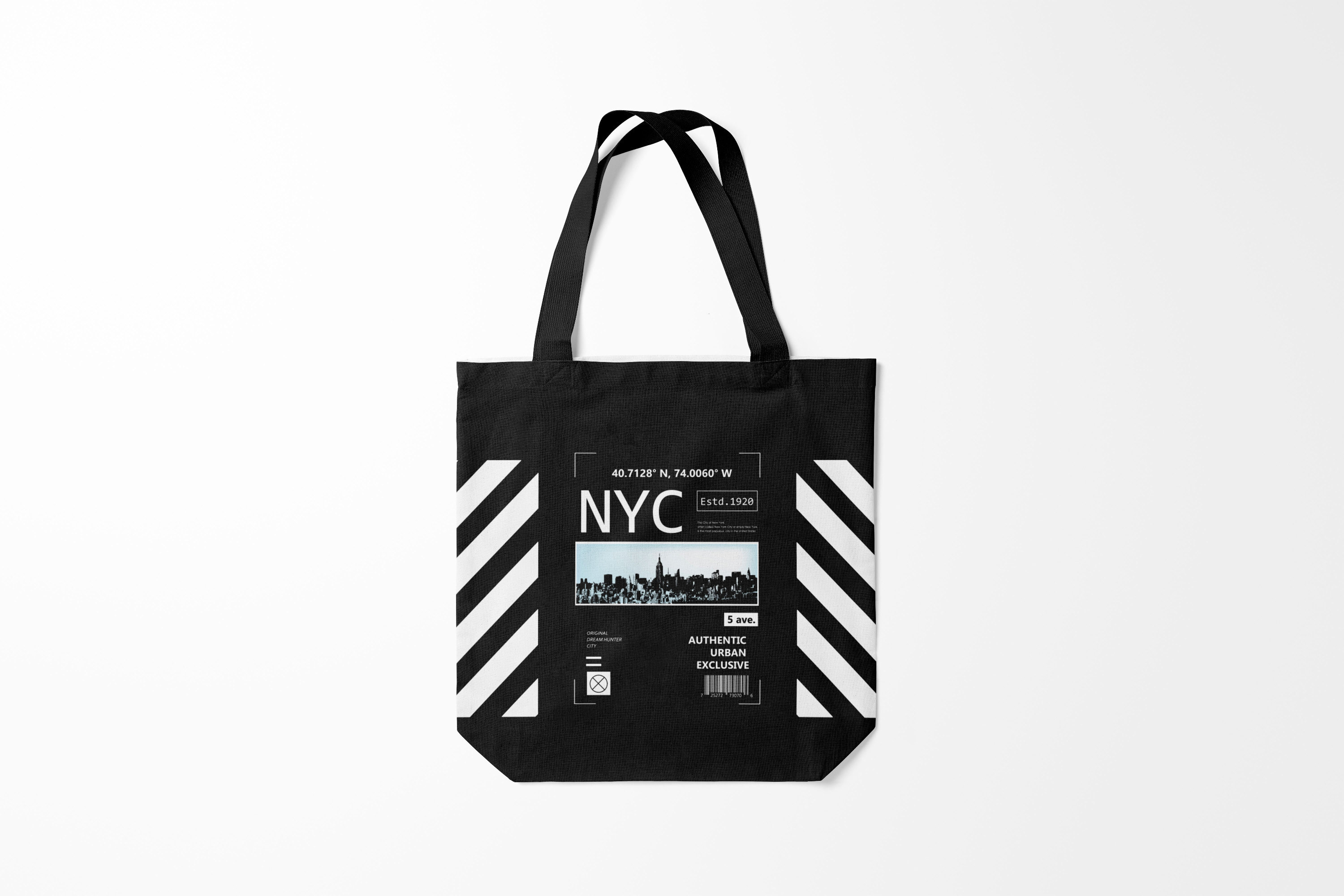 

Сумка шoппер унисекс Burnettie Модные New York Strips, черный, Модные New York Strips