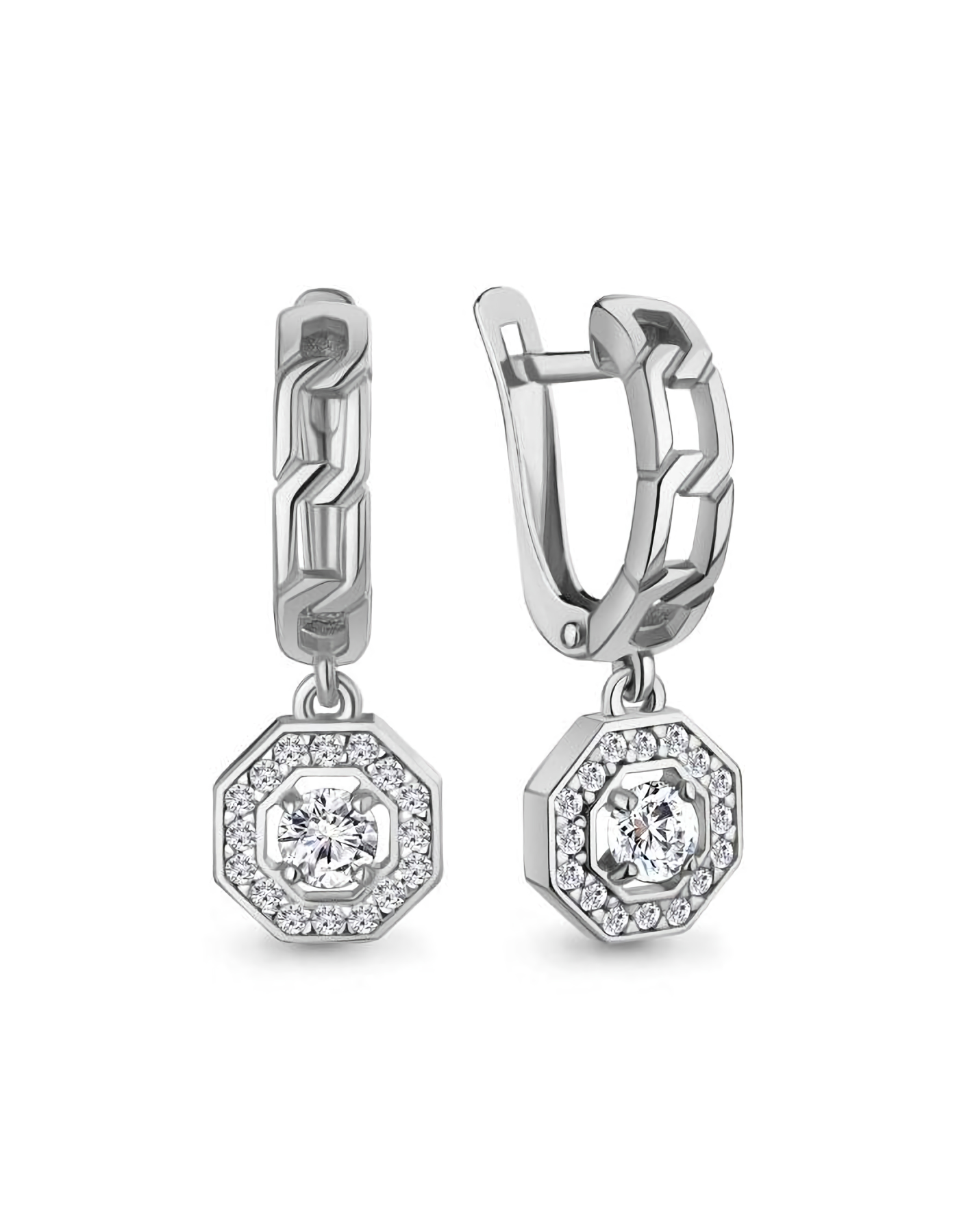 

Серьги подвески из серебра TEO MAORI 8450123А.5, фианит, 8450123А.5