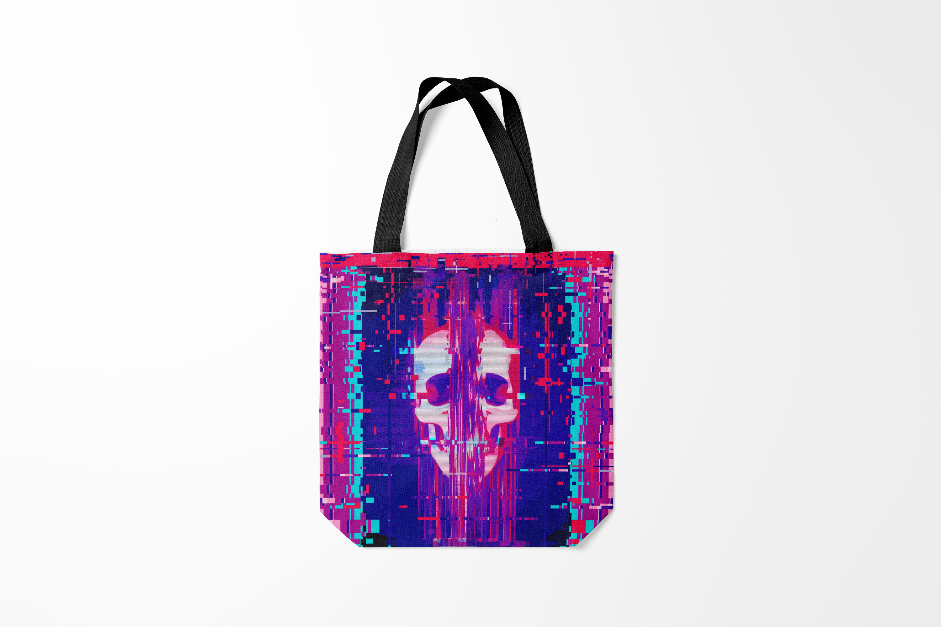 

Сумка шoппер унисекс Burnettie Модные Skull glitch, фиолетовый, Модные Skull glitch