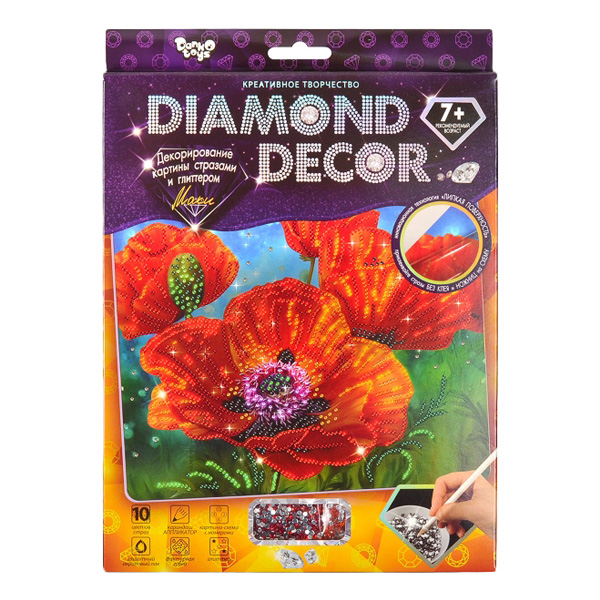 Алмазная живопись Danko Toys Diamond Decor Маки DD-01-04