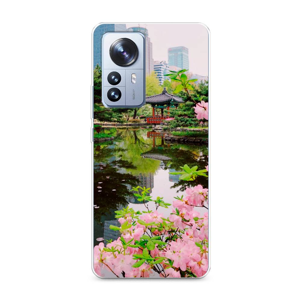

Чехол на Xiaomi 12 Pro "Сакура возле озера", Зеленый;розовый;голубой, 314450-2