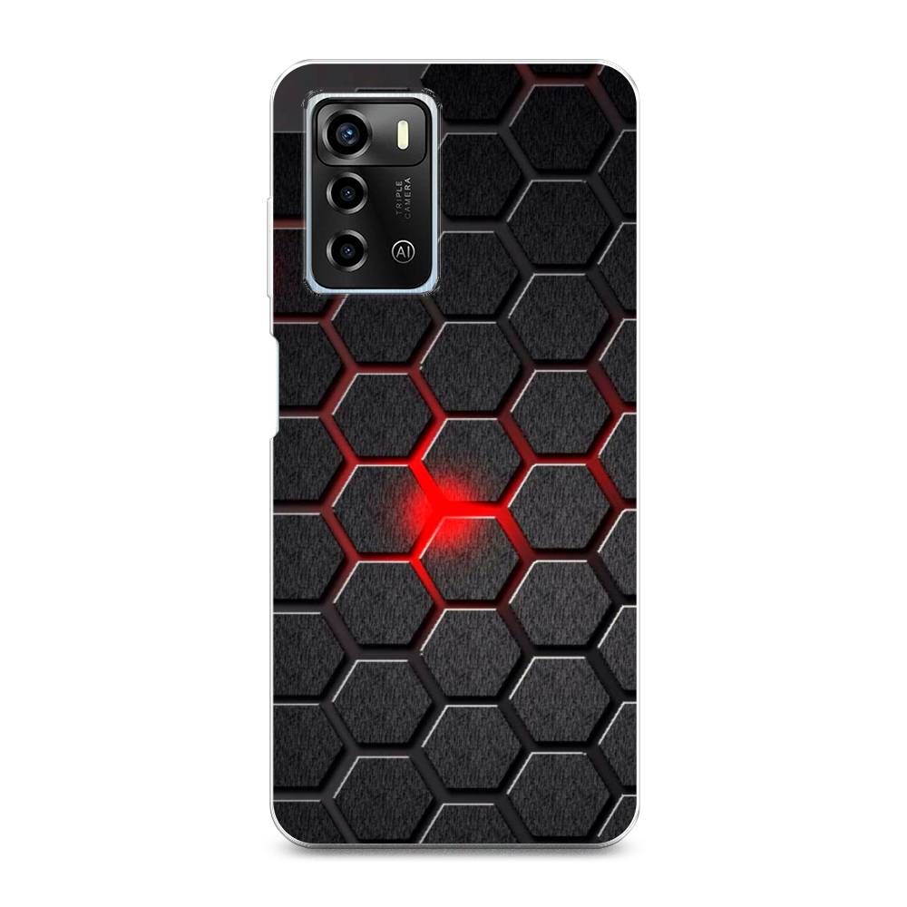 

Чехол для ZTE Blade A72/V40 Vita "Соты красные", Красный;черный;серый, 135450-3