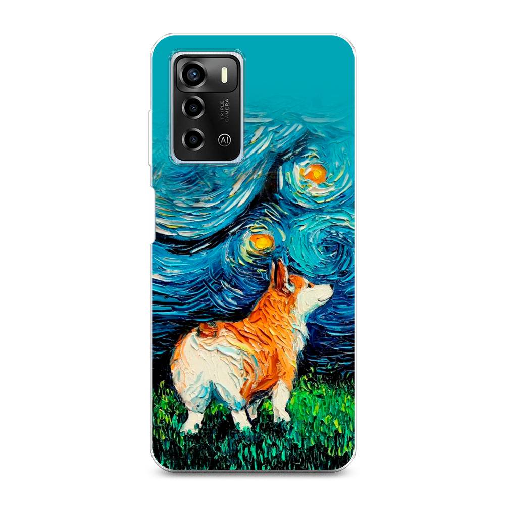 

Чехол для ZTE Blade A72/V40 Vita "Корги звёздная ночь", Коричневый;белый;зеленый, 135450-1