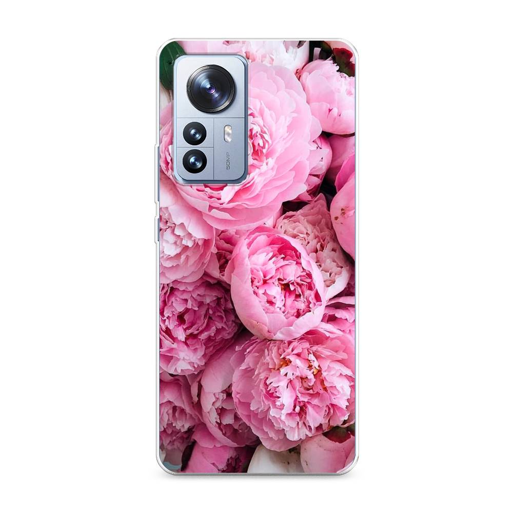 

Чехол на Xiaomi 12 Pro "Розовые пионы", Бежевый;розовый, 314450-2