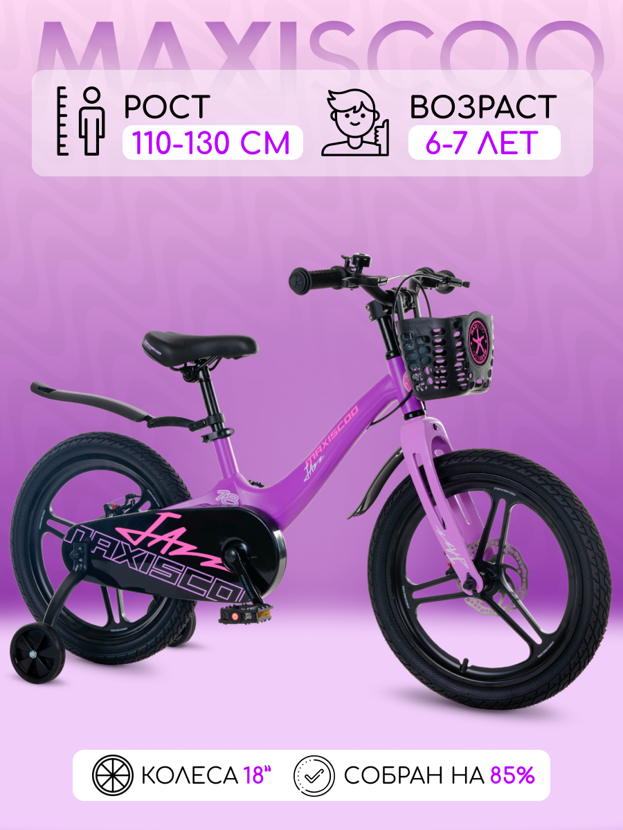 

Велосипед Maxiscoo JAZZ Pro 18" (2024) Фиолетовый Матовый X-MSC-J1833P, X-MSC-J183P