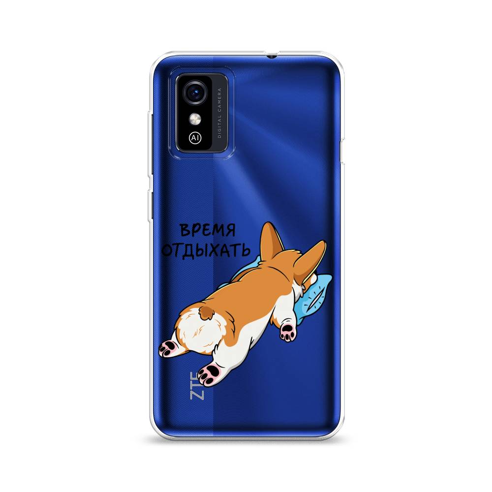 

Чехол для ZTE Blade L9 "Корги отдыхает", Черный;коричневый;голубой, 135250-1