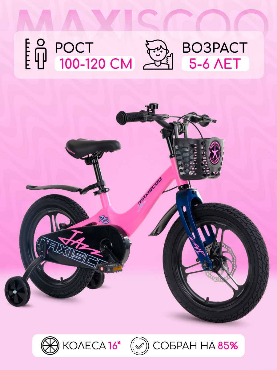 

Велосипед Maxiscoo JAZZ Pro 16" (2024) Розовый Матовый X-MSC-J1632P, X-MSC-J163P