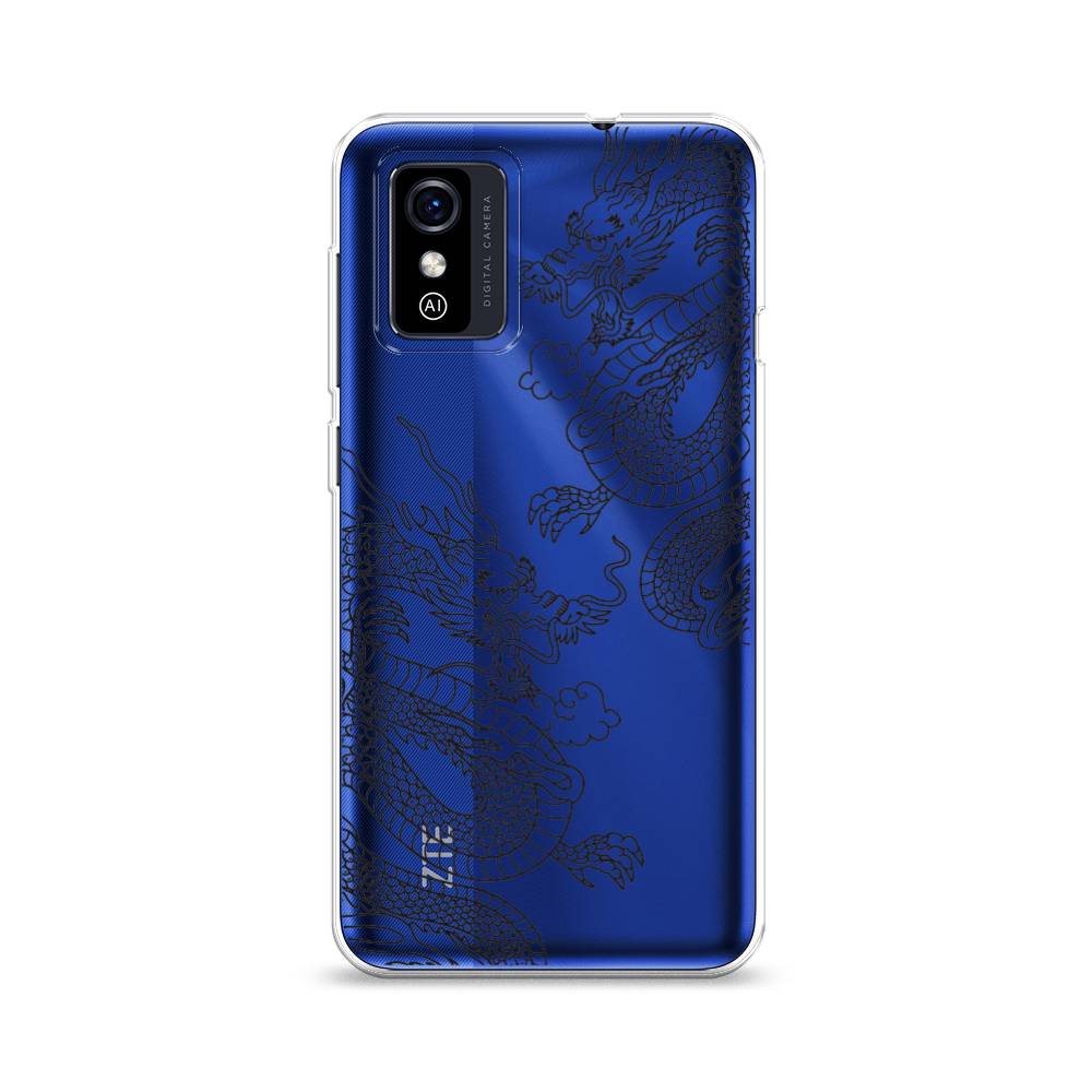 

Чехол на ZTE Blade L9 "Два китайских дракона", Серый;черный, 135250-1