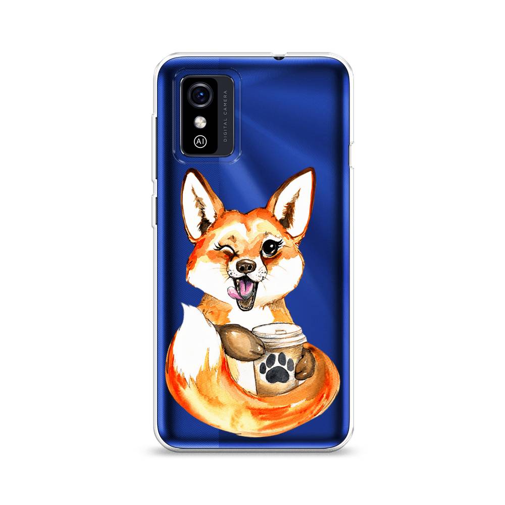 

Чехол для ZTE Blade L9 "Подмигивающая лиса с кофе", Оранжевый;белый;коричневый, 135250-4