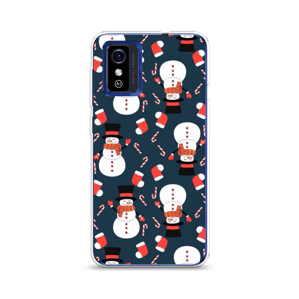

Чехол для ZTE Blade L9 "Синие снеговики", Синий;белый;красный, 135250-5