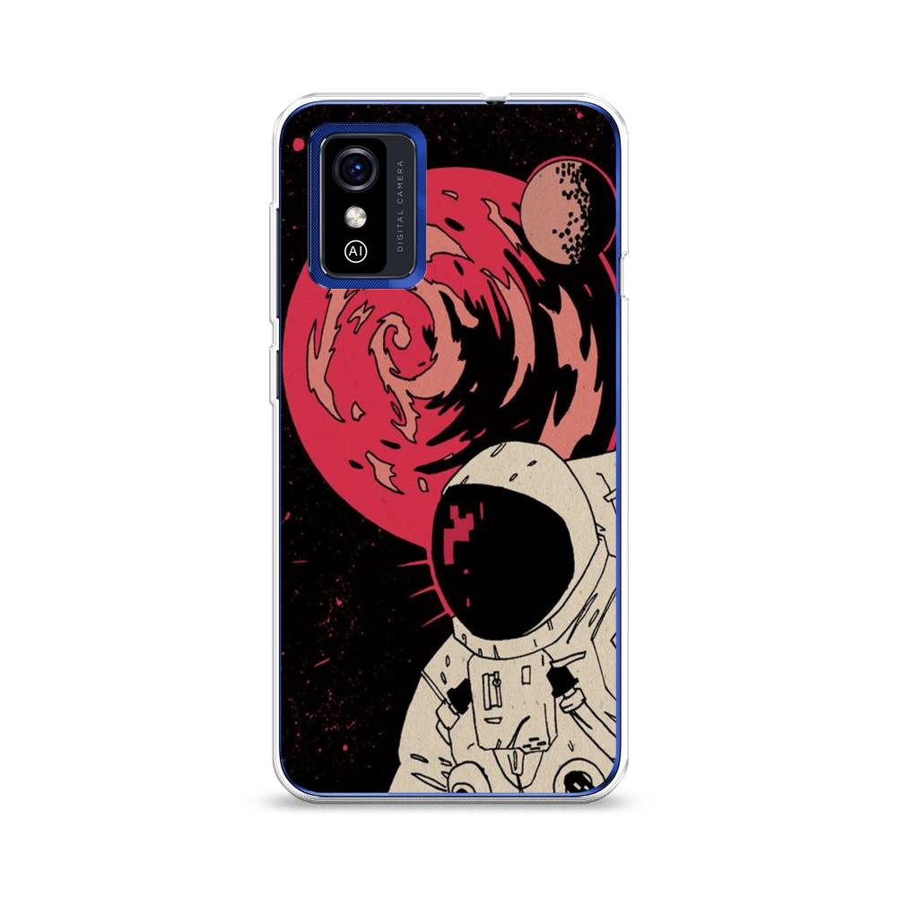 

Чехол на ZTE Blade L9 "Космонавт возле Марса", Черный;красный, 135250-2