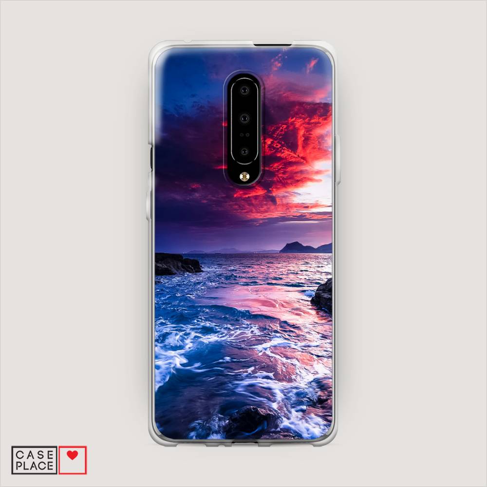 

Чехол Awog на OnePlus 7 Pro / ВанПлас 7 Pro "Волны 1", Розовый;синий, 150850-4