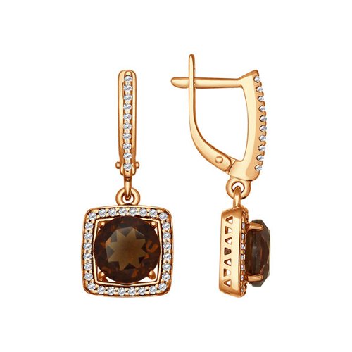 

Серьги из серебра SOKOLOV 92021072, фианит/раухтопаз, 92021072