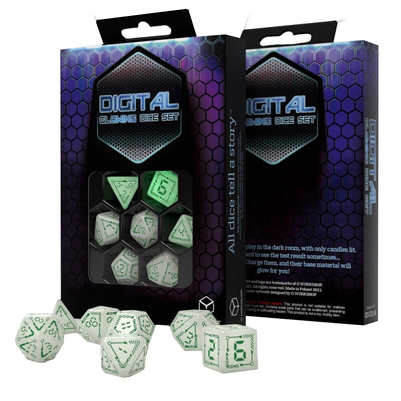 

Digital Glowing Dice Set, Белый;зеленый