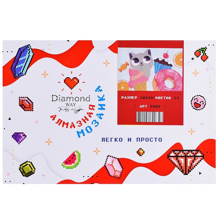 

Diamond Way Котик сладкоежка 20х30 см, "Котик сладкоежка" 20х30 см