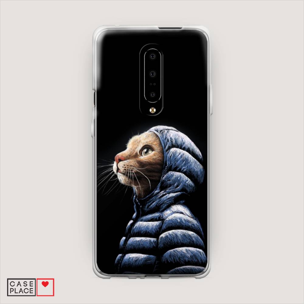 

Чехол Awog на OnePlus 7 Pro / ВанПлас 7 Pro "Кот в капюшоне", Черный;бежевый;синий, 150850-2