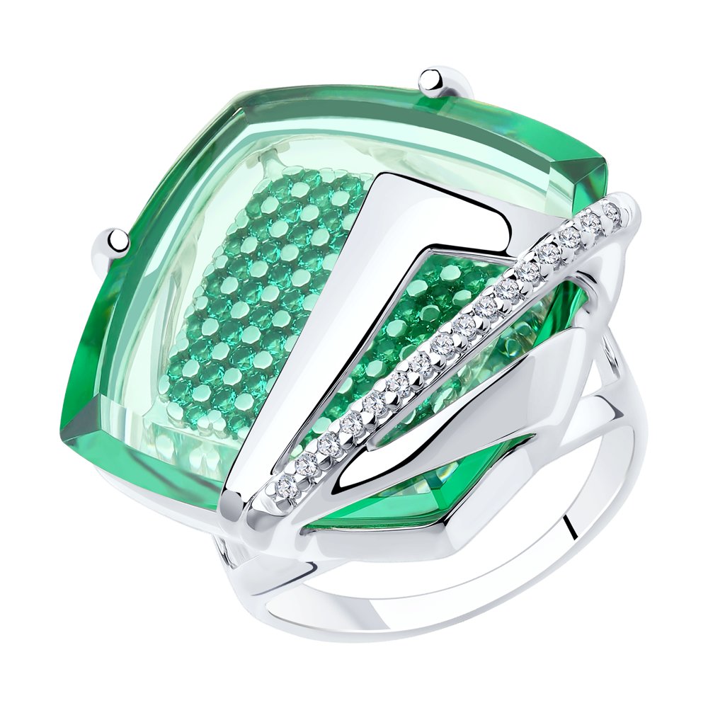 

Кольцо из серебра с ситаллом искусственным р. 17 Diamant 94-310-00494-2, 94-310-00494-2