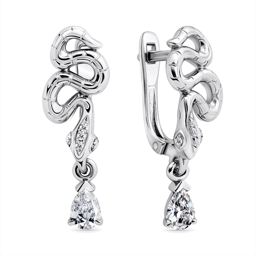 

Серьги из серебра 585Gold 702012832, фианит, 702012832