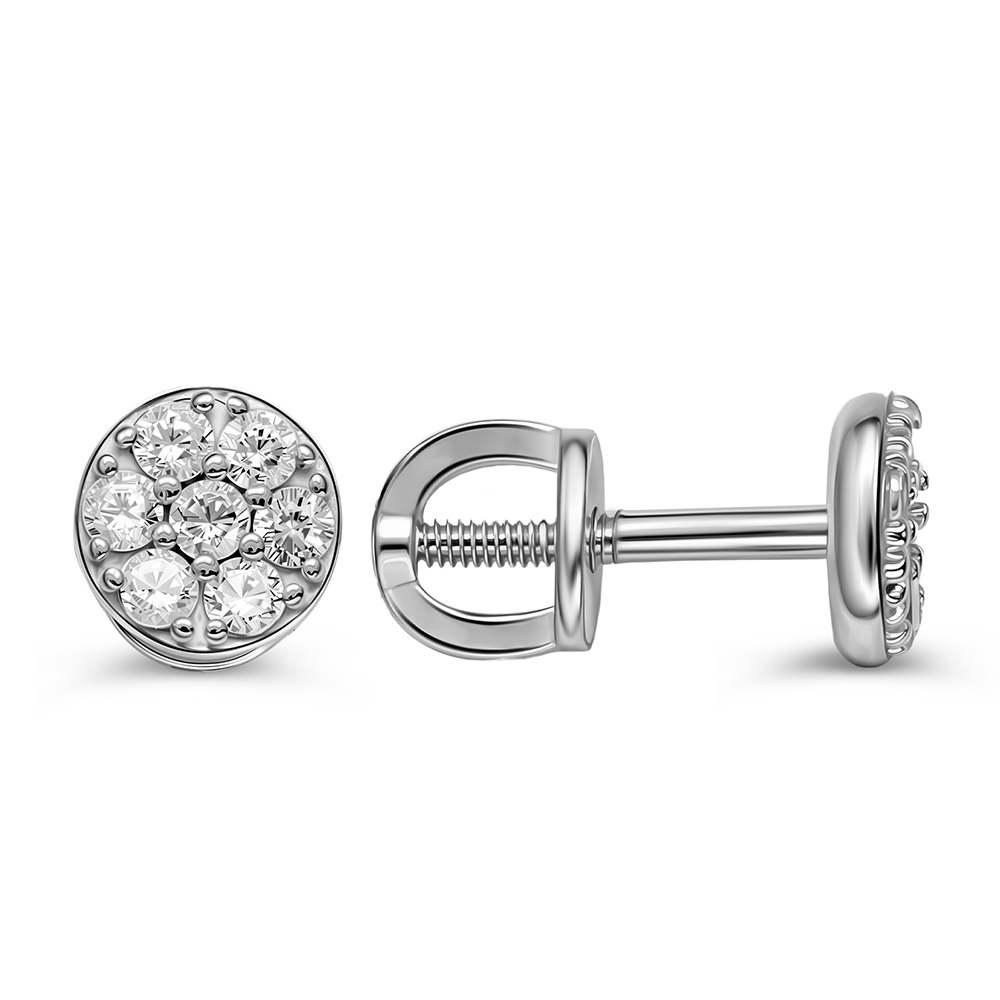 

Серьги из серебра 585Gold 702012760, фианит, 702012760