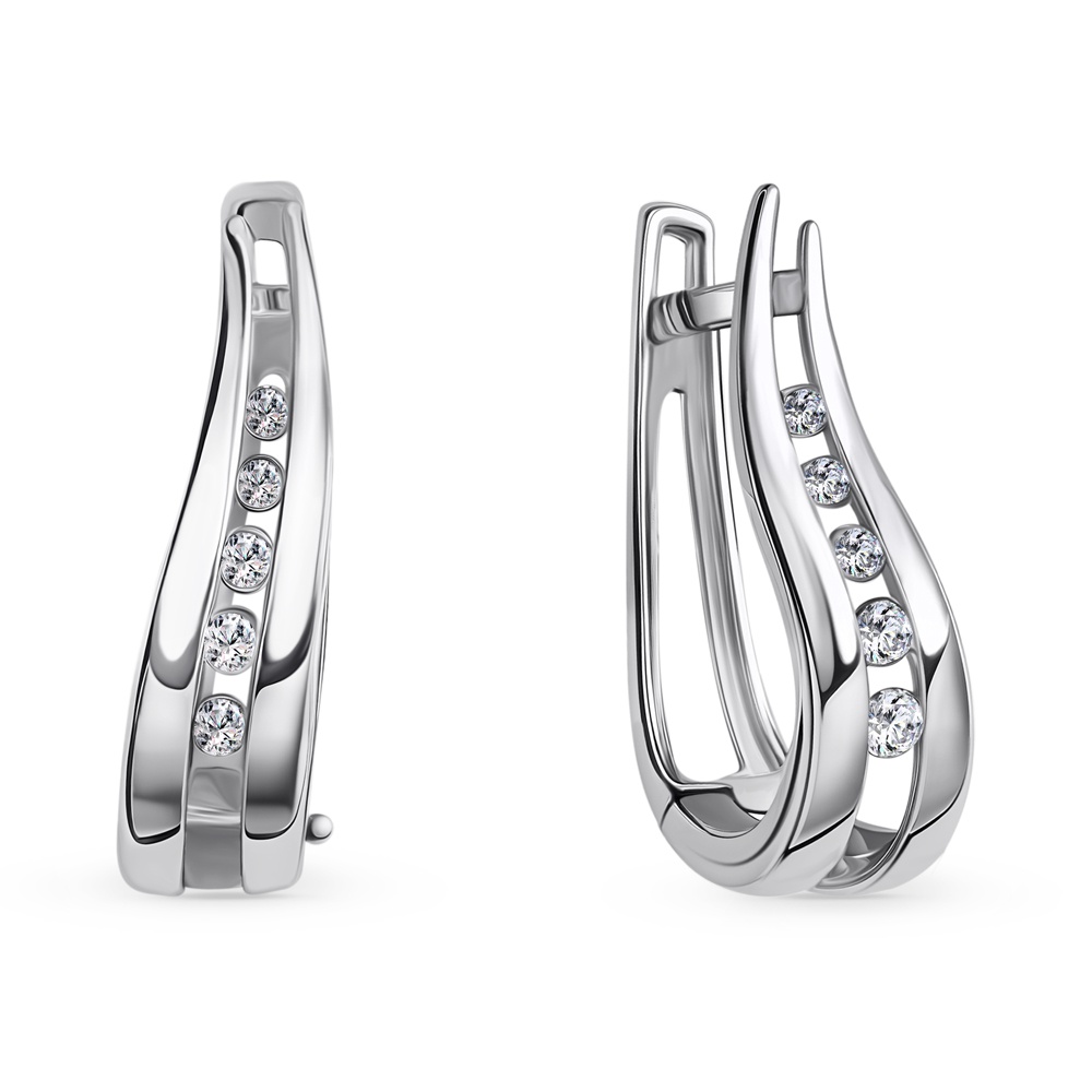 

Серьги из серебра 585Gold 702012491, фианит, 702012491