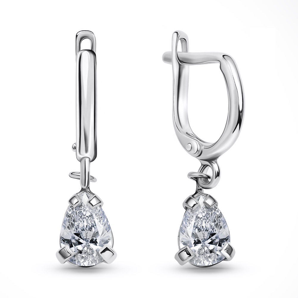 

Серьги подвески из серебра 585Gold 702012486, фианит, 702012486
