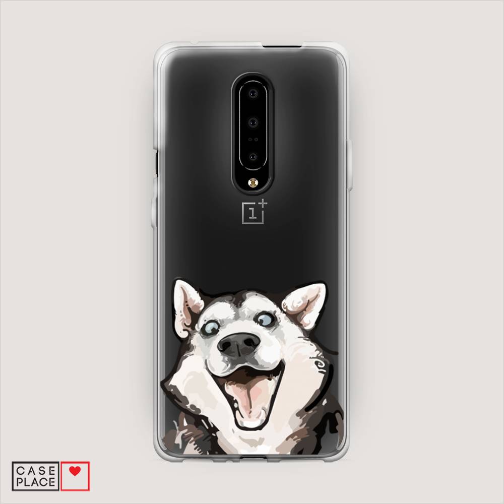 

Чехол Awog на OnePlus 7 Pro / ВанПлас 7 Pro "Радостный хаски", Белый;голубой;черный, 150850-1