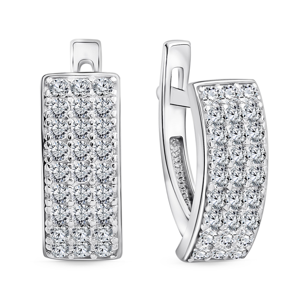 

Серьги из серебра 585Gold 702012478, фианит, 702012478