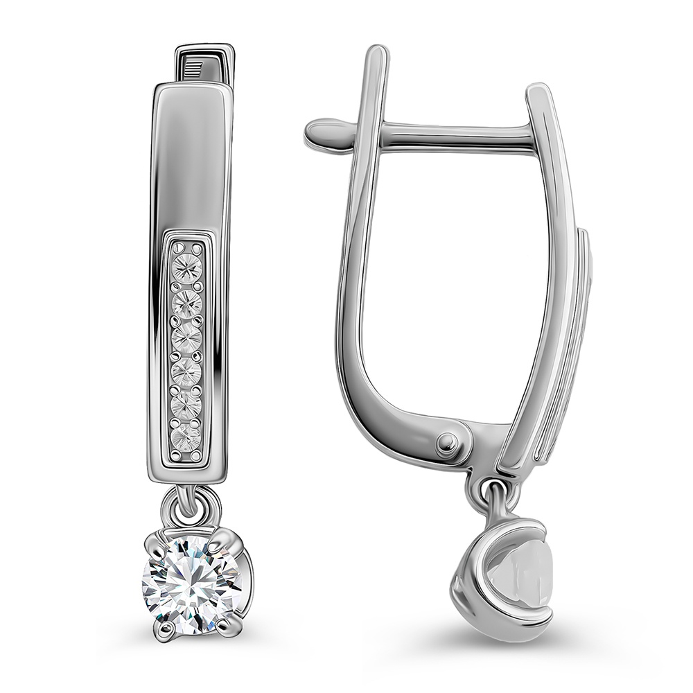

Серьги подвески из серебра 585Gold 702012498, фианит, 702012498