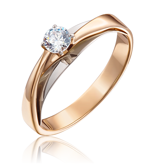 

Кольцо из комбинированного золота с фианитом р. 16 PLATINA jewelry 01-5241-00-501-1111-38, 01-5241-00-501-1111-38