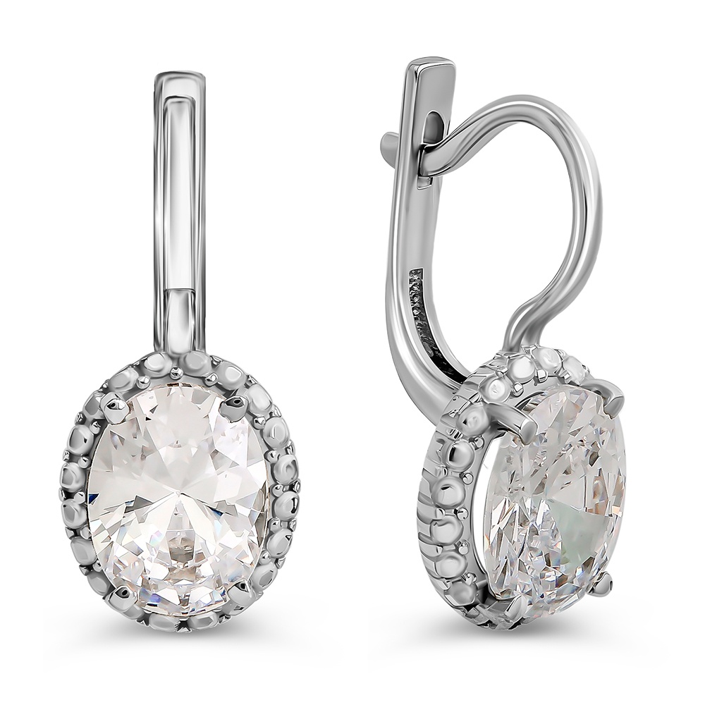

Серьги из серебра 585Gold 702012528, фианит, 702012528