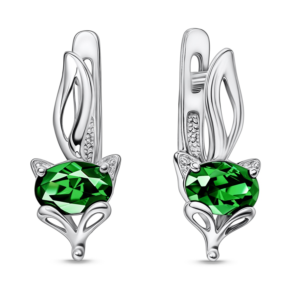 

Серьги из серебра 585Gold 702012457, фианит, 702012457