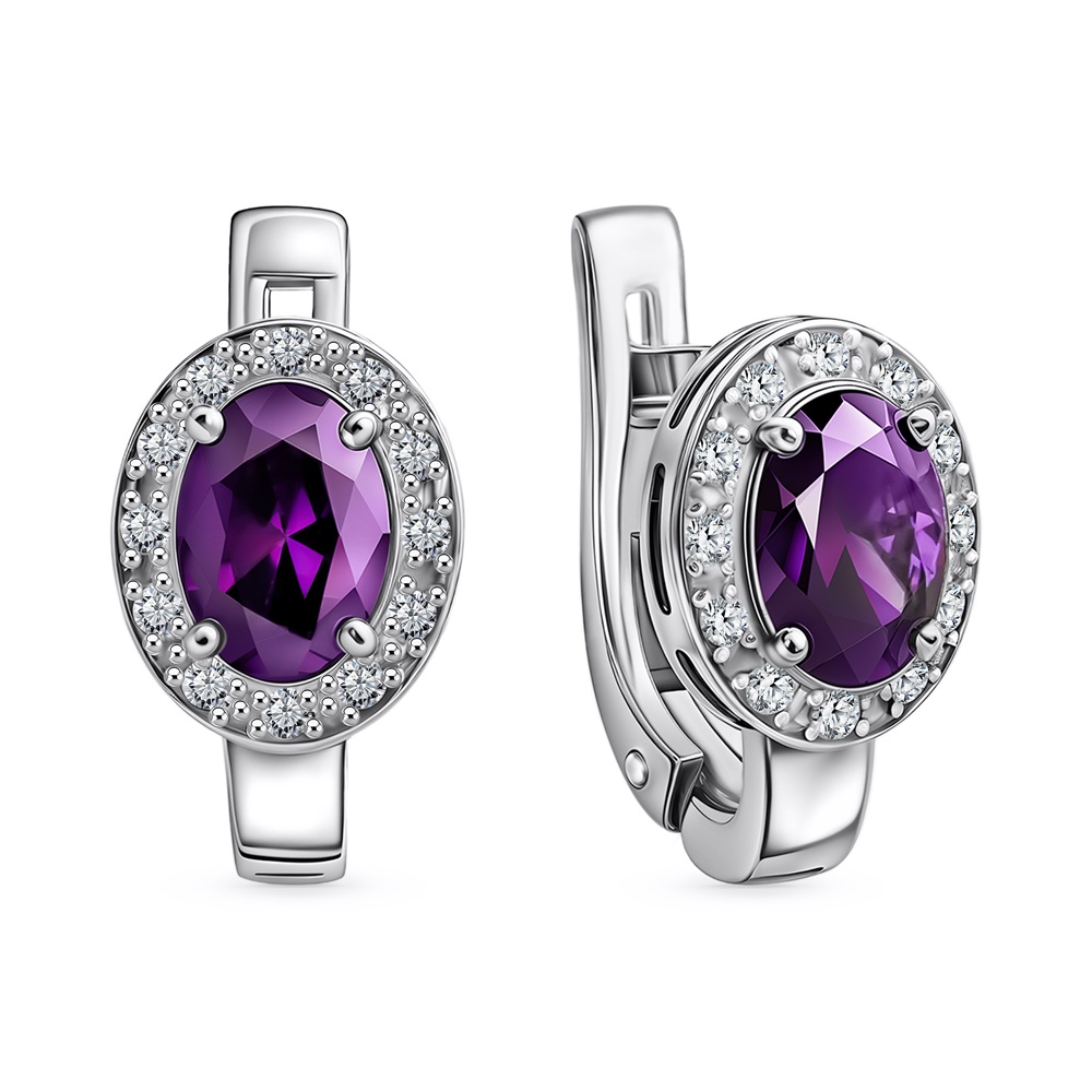

Серьги из серебра 585Gold 702012453, фианит, 702012453