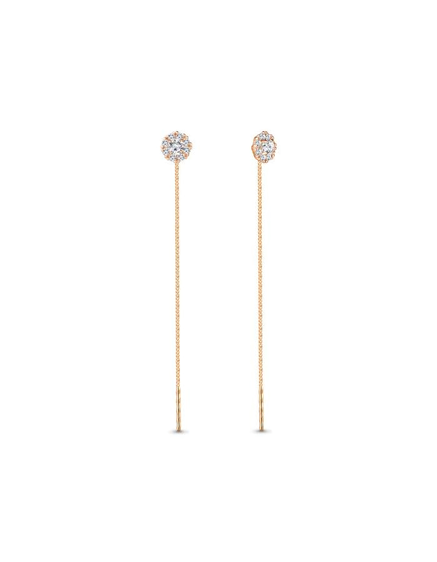 

Серьги продевки из серебра TEO MAORI 841024А.6, фианит, 841024А.6
