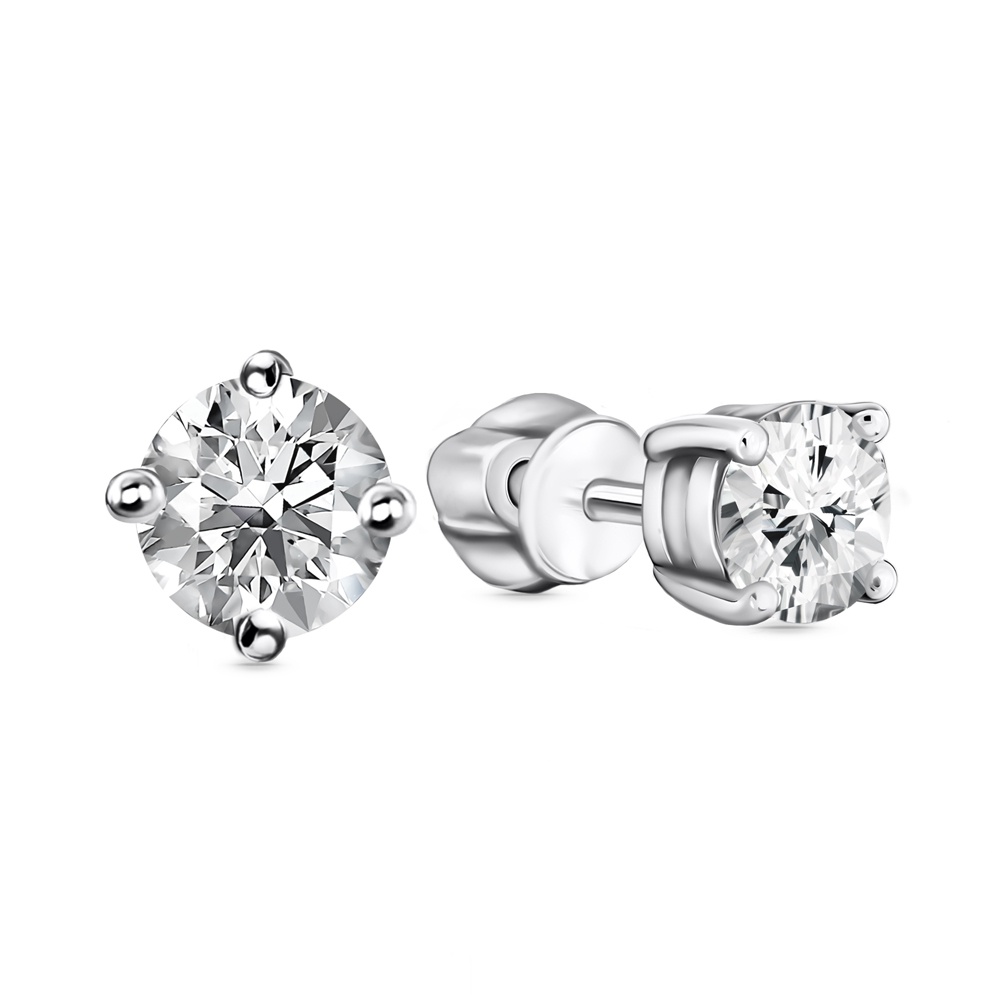 

Серьги пусеты из серебра 585Gold 702012440, фианит, 702012440