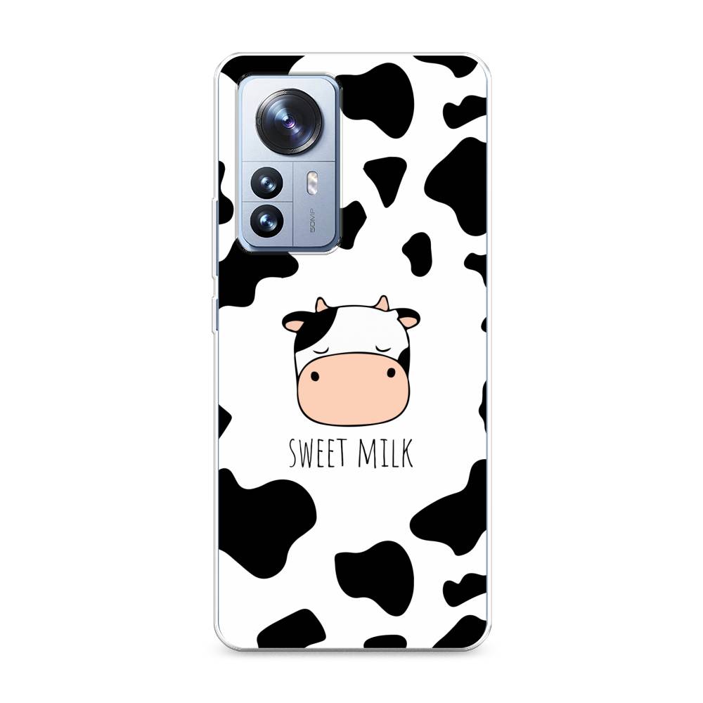 

Чехол на Xiaomi 12 Pro "Sweet milk", Розовый;белый;черный, 314450-1