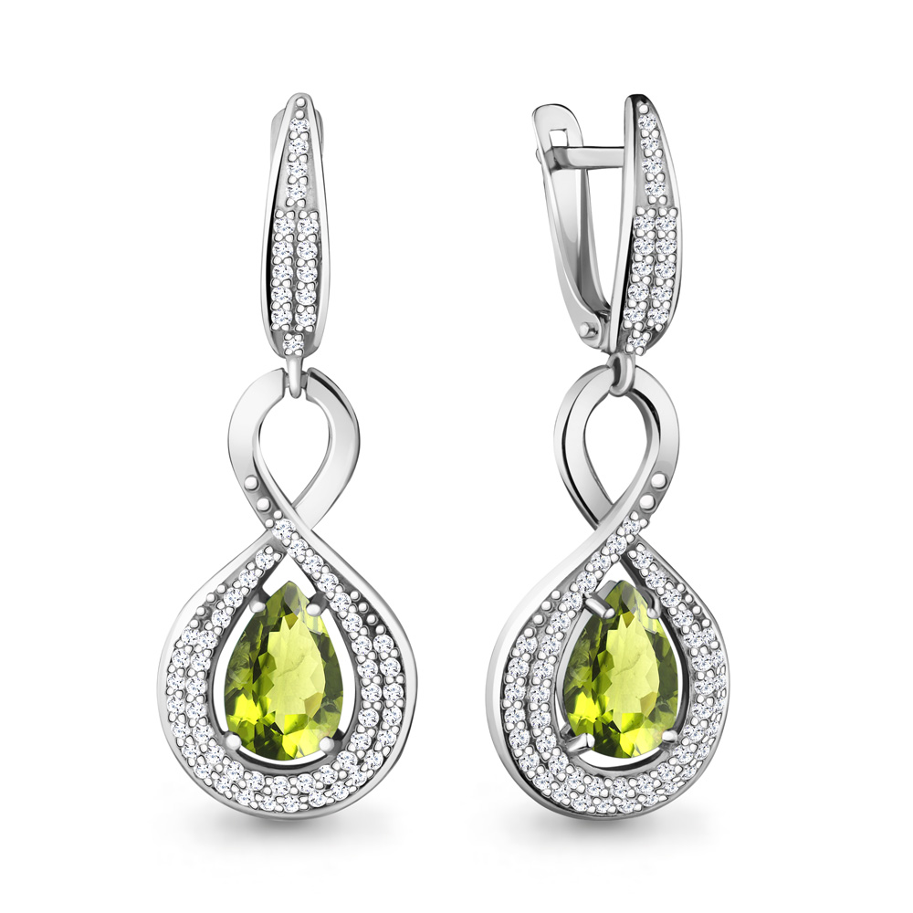 

Серьги из серебра с фианитом Aquamarine 4449707А_925_р, 4449707А_925_р