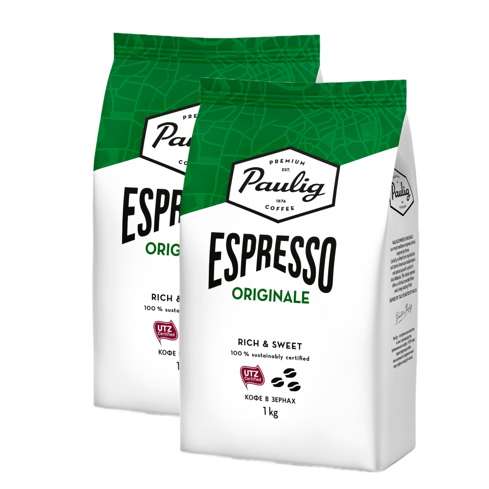 

Кофе в зернах Paulig Espresso Originale, 2 упаковки по 1кг, Espresso