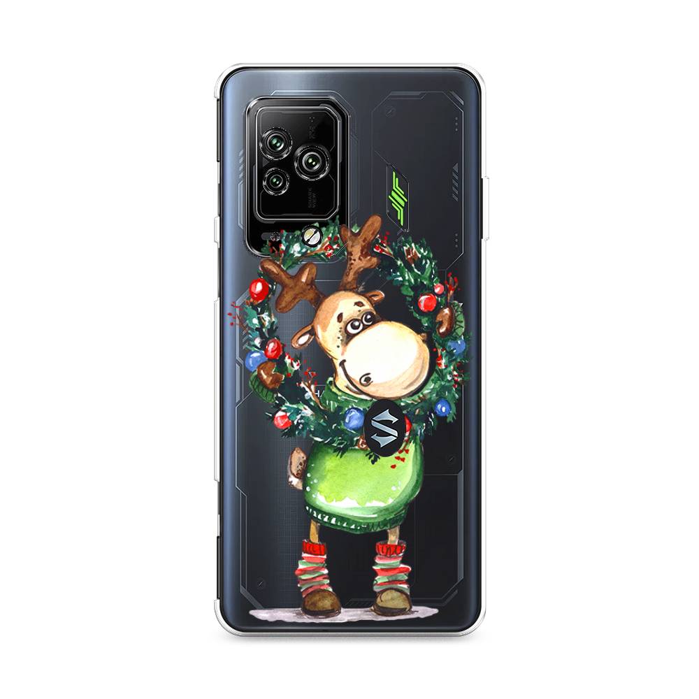 

Чехол на Xiaomi Black Shark 5 Pro "Олень с новогодним венком", 314150-4