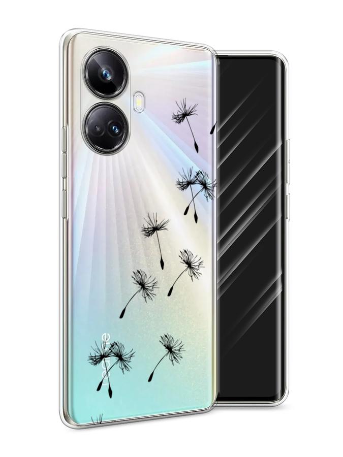 

Чехол Awog на Realme 10 Pro+ "Летящие одуванчики", Черный, 2512350-8