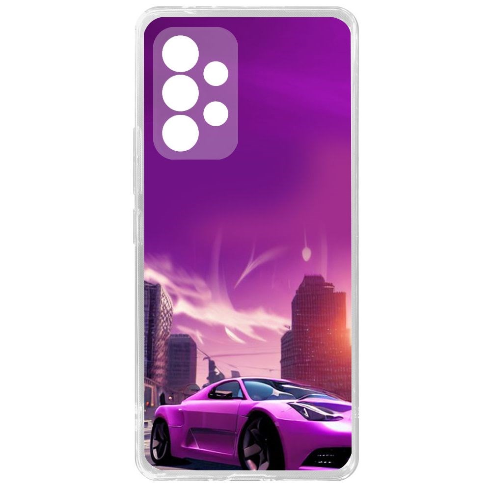 Чехол-накладка Krutoff Clear Case Розовое авто для Samsung Galaxy A53 5G (A536)