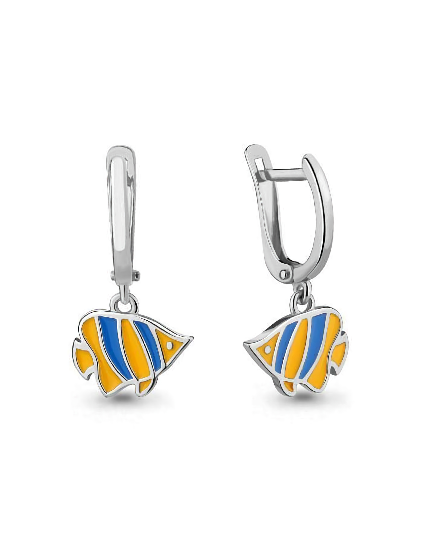 

Серьги подвески из серебра TEO MAORI 833658.5, эмаль, 833658.5
