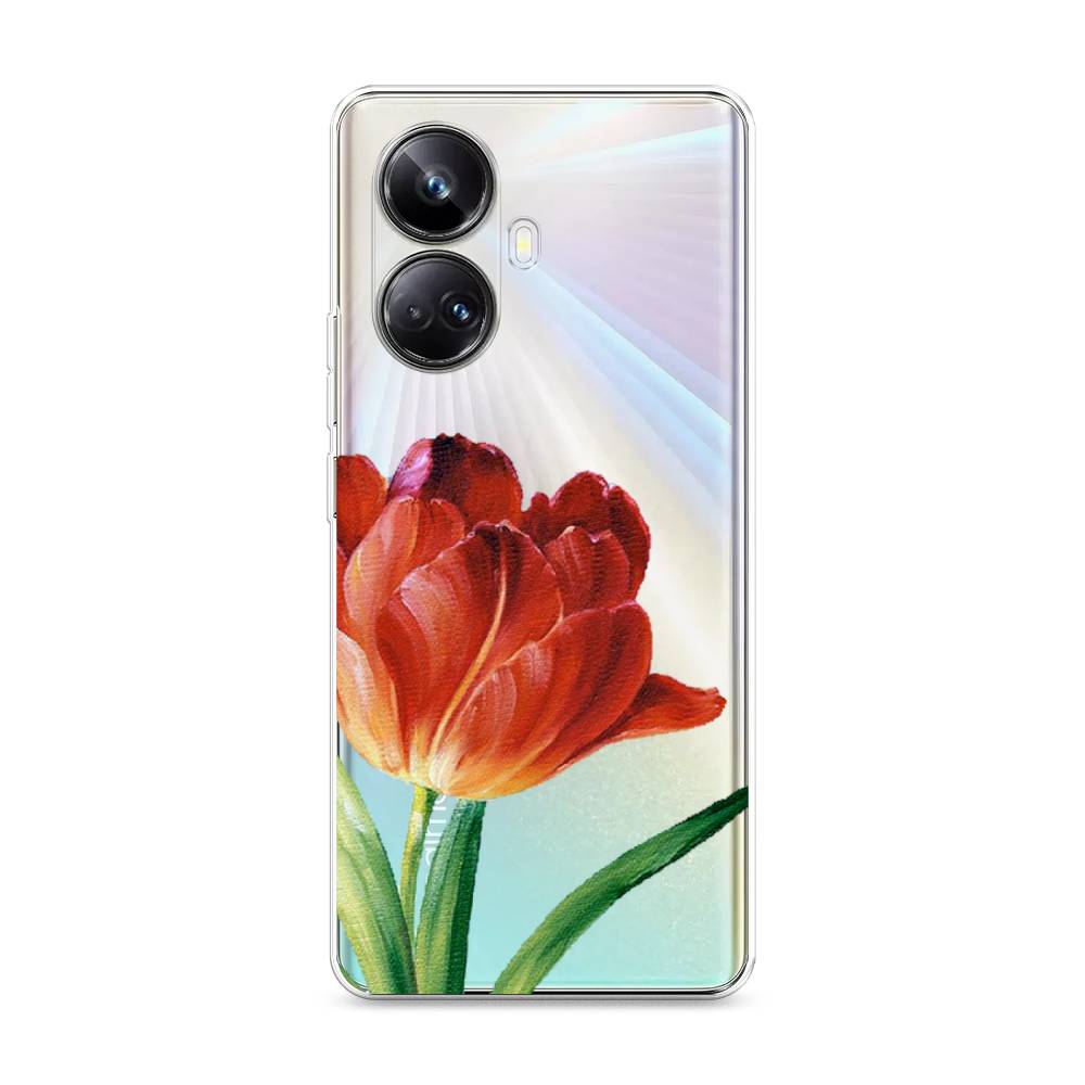 

Чехол Awog на Realme 10 Pro+ "Красный тюльпан", Оранжевый;зеленый, 2512350-8