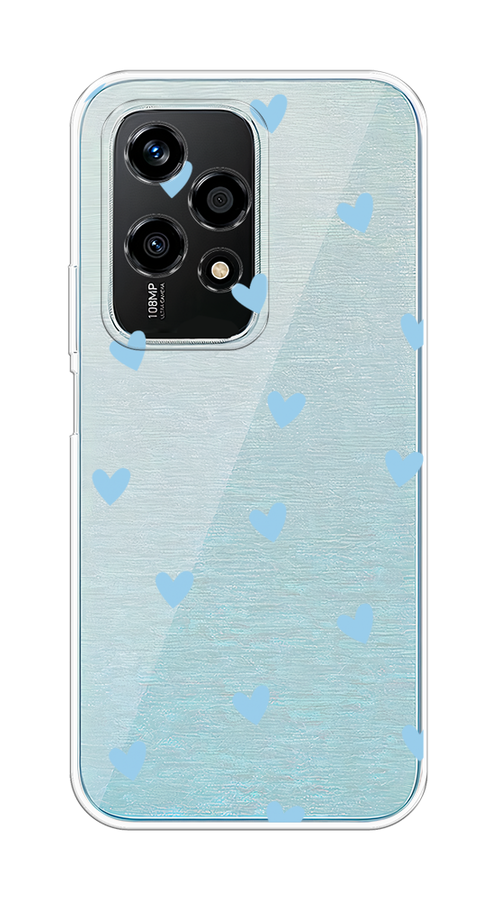 

Чехол на Honor 200 Lite "Голубые сердечки паттерн", Голубой;прозрачный, 6124650-1