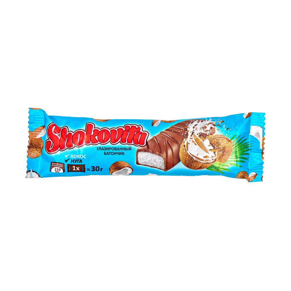 фото Батончик shokovita с кокосовой стружкой 30 г