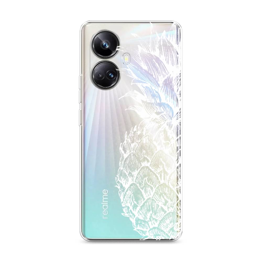 

Чехол Awog на Realme 10 Pro+ "Ананас графика белая", Белый, 2512350-10