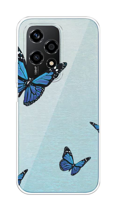 

Чехол на Honor 200 Lite "Blue butterflies", Синий;черный, 6124650-1