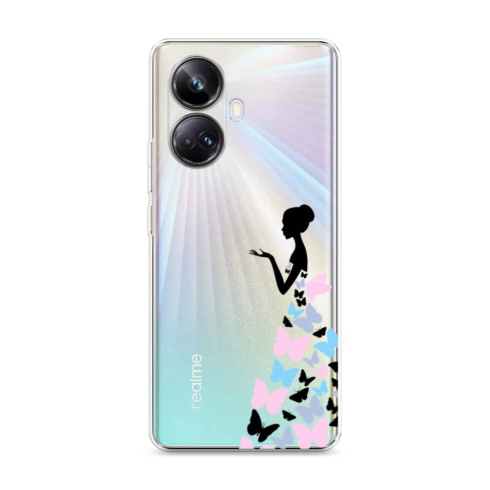 

Чехол Awog на Realme 10 Pro+ "Платье из бабочек", Белый;розовый, 2512350-1