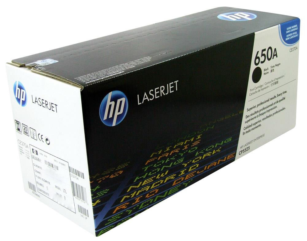 

Картридж для лазерного принтера HP 650A CE270AH Black, оригинальный, Черный, 650A